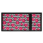 Pink Hibiscus Zigzag Pattern Print Trifold Wallet