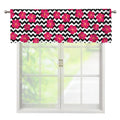 Pink Hibiscus Zigzag Pattern Print Window Valance