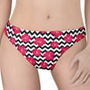 Pink Hibiscus Zigzag Pattern Print Women's Thong