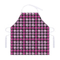 Pink Houndstooth Pattern Print Adjustable Apron