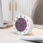 Pink Houndstooth Pattern Print Alarm Clock