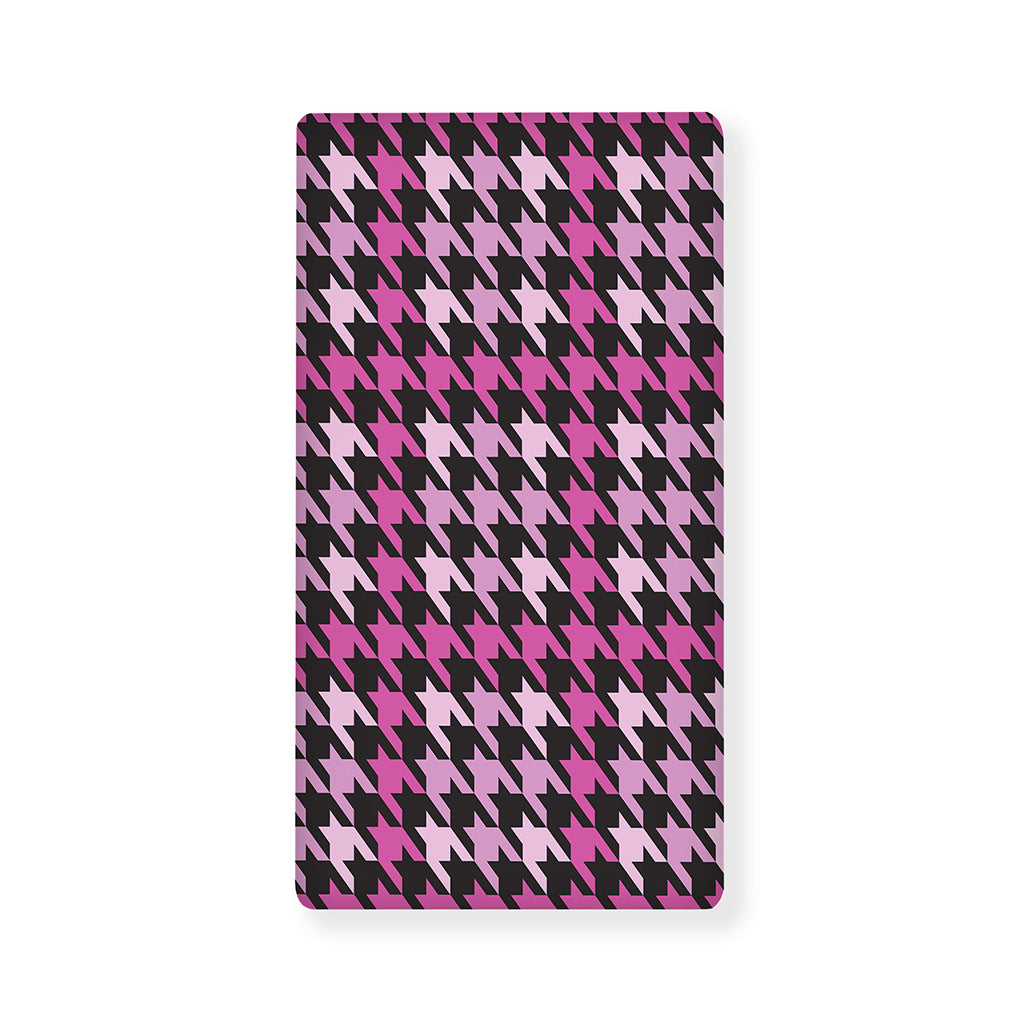 Pink Houndstooth Pattern Print Baby Crib Sheet