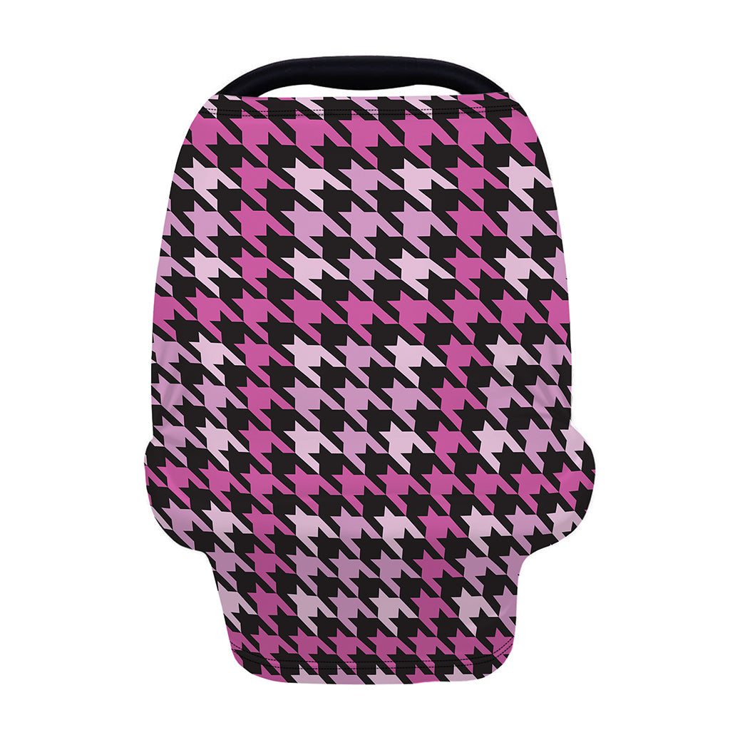 Pink Houndstooth Pattern Print Baby Seat Cover