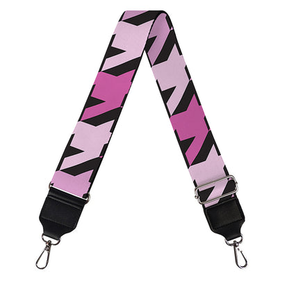 Pink Houndstooth Pattern Print Bag Strap