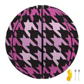 Pink Houndstooth Pattern Print Basketball