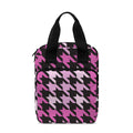 Pink Houndstooth Pattern Print Bible Tote Bag