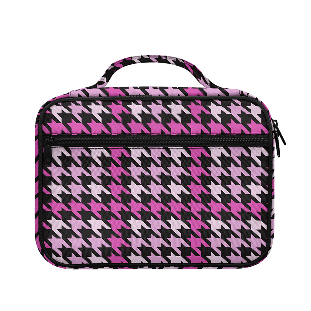 Pink Houndstooth Pattern Print Briefcase Bible Bag