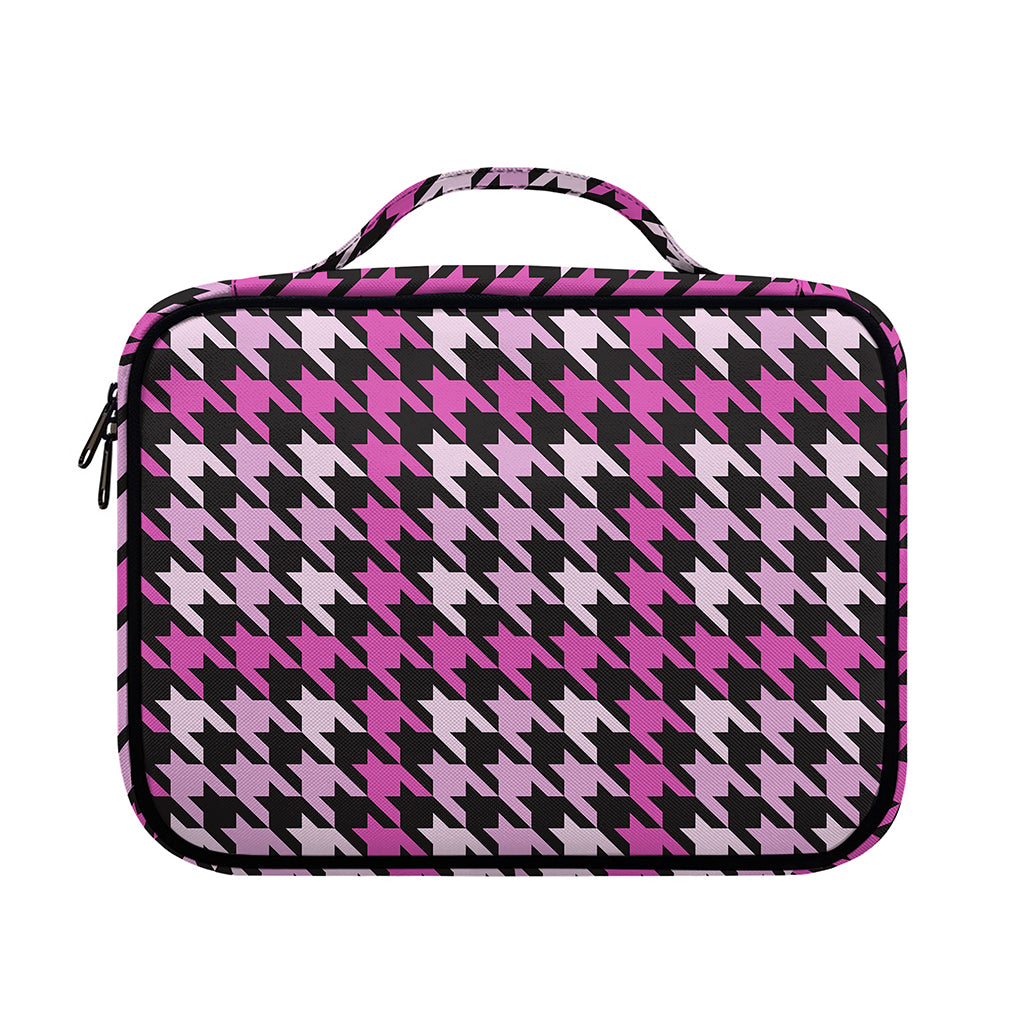 Pink Houndstooth Pattern Print Briefcase Bible Bag