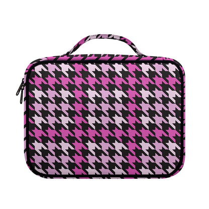 Pink Houndstooth Pattern Print Briefcase Bible Bag