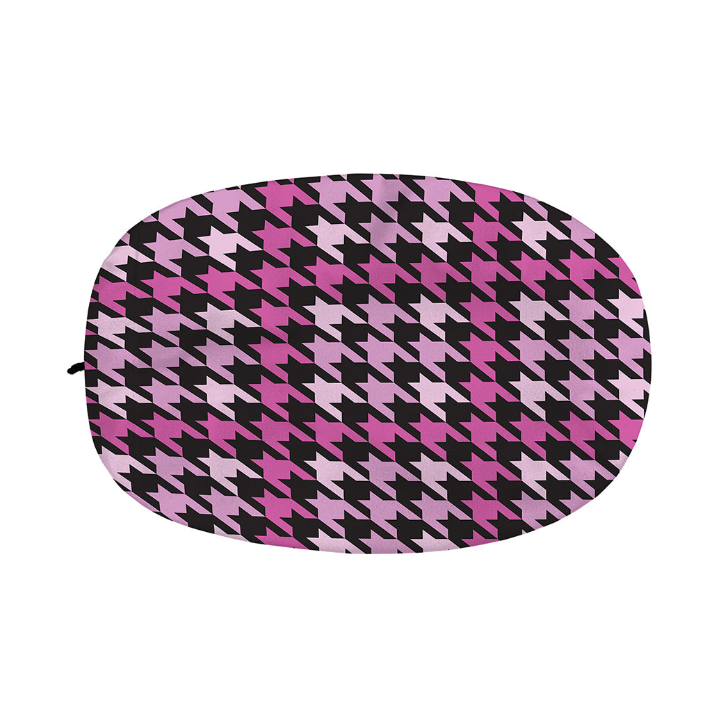 Pink Houndstooth Pattern Print Car Side Mirror Covers