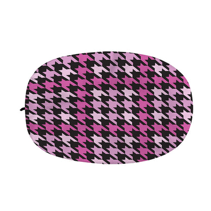 Pink Houndstooth Pattern Print Car Side Mirror Covers