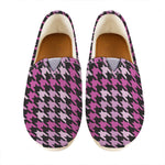 Pink Houndstooth Pattern Print Casual Shoes