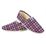Pink Houndstooth Pattern Print Casual Shoes