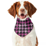 Pink Houndstooth Pattern Print Dog Bandana
