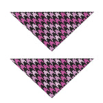 Pink Houndstooth Pattern Print Dog Bandana