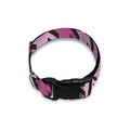 Pink Houndstooth Pattern Print Dog Collar