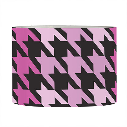 Pink Houndstooth Pattern Print Drum Lamp Shade