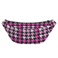 Pink Houndstooth Pattern Print Fanny Pack