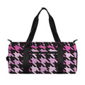 Pink Houndstooth Pattern Print Gym Bag