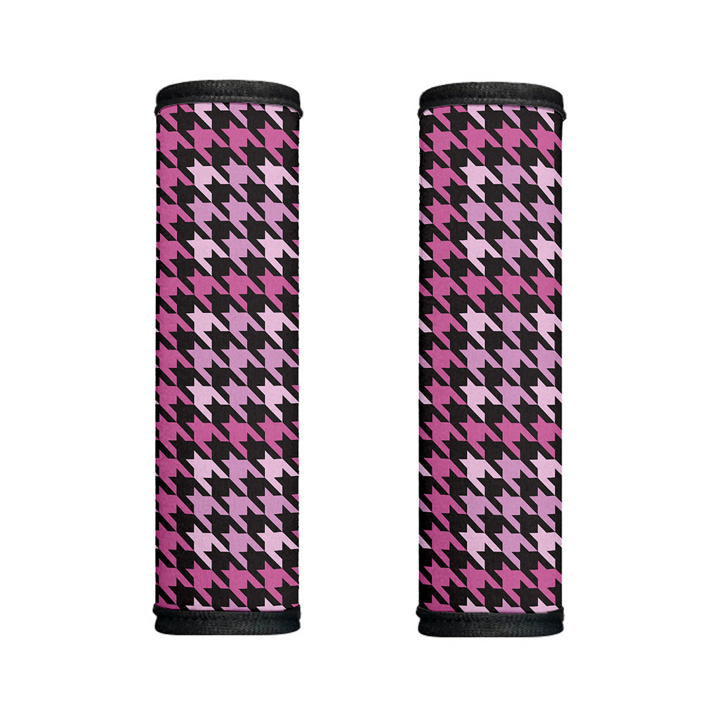 Pink Houndstooth Pattern Print Handle Covers