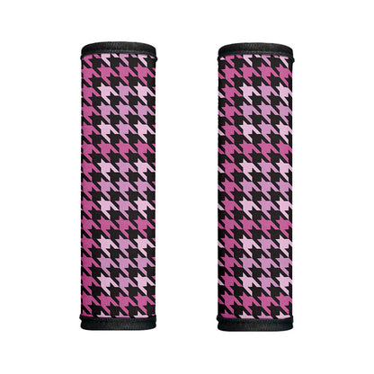 Pink Houndstooth Pattern Print Handle Covers