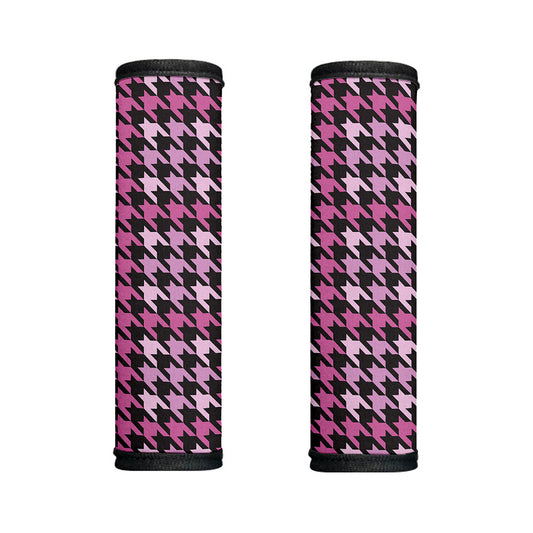 Pink Houndstooth Pattern Print Handle Covers