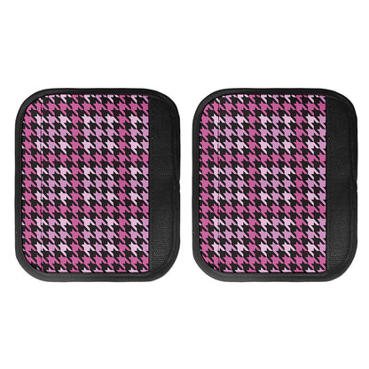 Pink Houndstooth Pattern Print Handle Covers