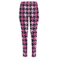 Pink Houndstooth Pattern Print High-Waisted Pocket Leggings