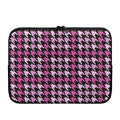 Pink Houndstooth Pattern Print Laptop Sleeve