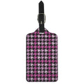 Pink Houndstooth Pattern Print Luggage Tag