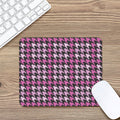 Pink Houndstooth Pattern Print Mouse Pad