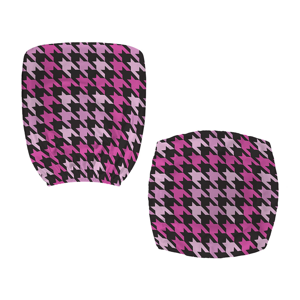 Pink Houndstooth Pattern Print Office Chair Cover