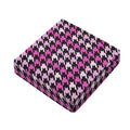 Pink Houndstooth Pattern Print Outdoor Seat Cushion Cover