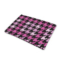 Pink Houndstooth Pattern Print Pet Cooling Mat Cover