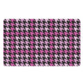 Pink Houndstooth Pattern Print Polyester Doormat