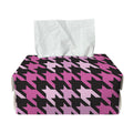 Pink Houndstooth Pattern Print Rectangle Tissue Box Cover