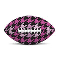 Pink Houndstooth Pattern Print Rugby Ball