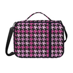 Pink Houndstooth Pattern Print Shoulder Strap Bible Bag