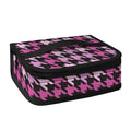 Pink Houndstooth Pattern Print Small Lunch Bag