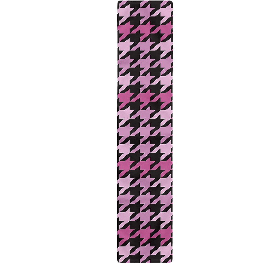 Pink Houndstooth Pattern Print Table Runner