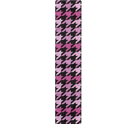 Pink Houndstooth Pattern Print Table Runner