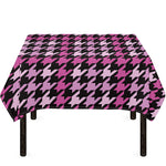 Pink Houndstooth Pattern Print Tablecloth