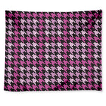 Pink Houndstooth Pattern Print Tapestry