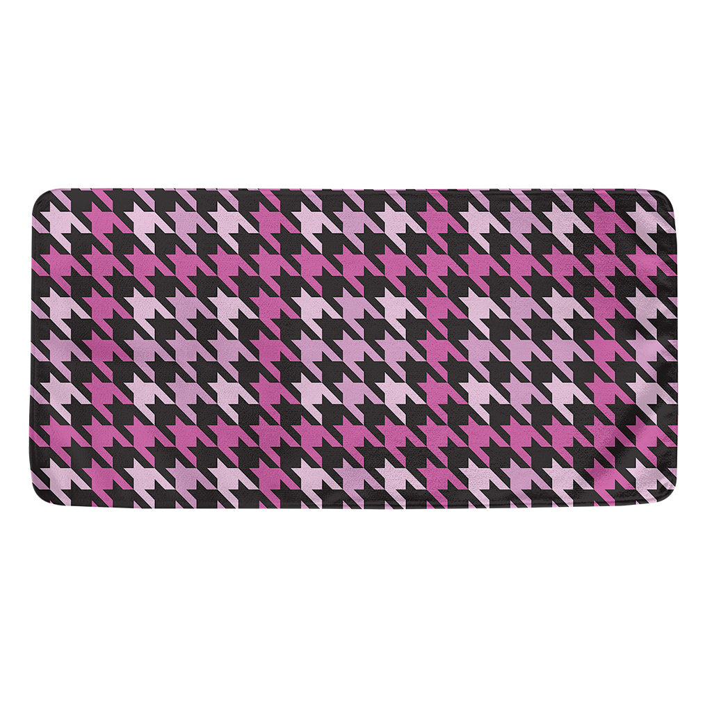Pink Houndstooth Pattern Print Towel