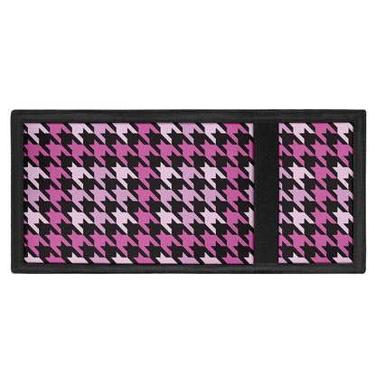 Pink Houndstooth Pattern Print Trifold Wallet