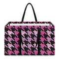 Pink Houndstooth Pattern Print Utility Tote Bag