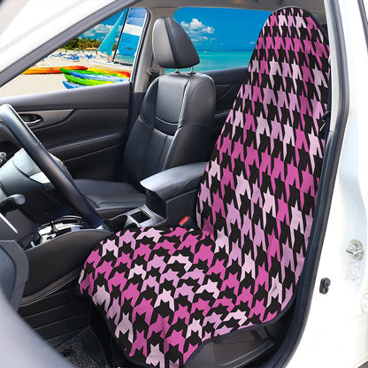 Pink Houndstooth Pattern Print Waterproof Car Seat Cover