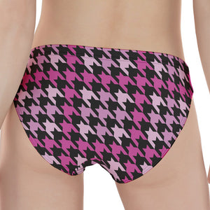 Pink Houndstooth Pattern Print Women's Panties