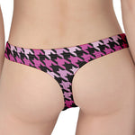 Pink Houndstooth Pattern Print Women's Thong