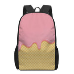Pink Ice Cream Melted Print 17 Inch Backpack